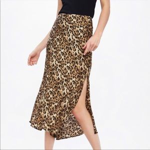 Zara leopard midi skirt